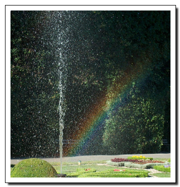 Rainbow at a water fountain